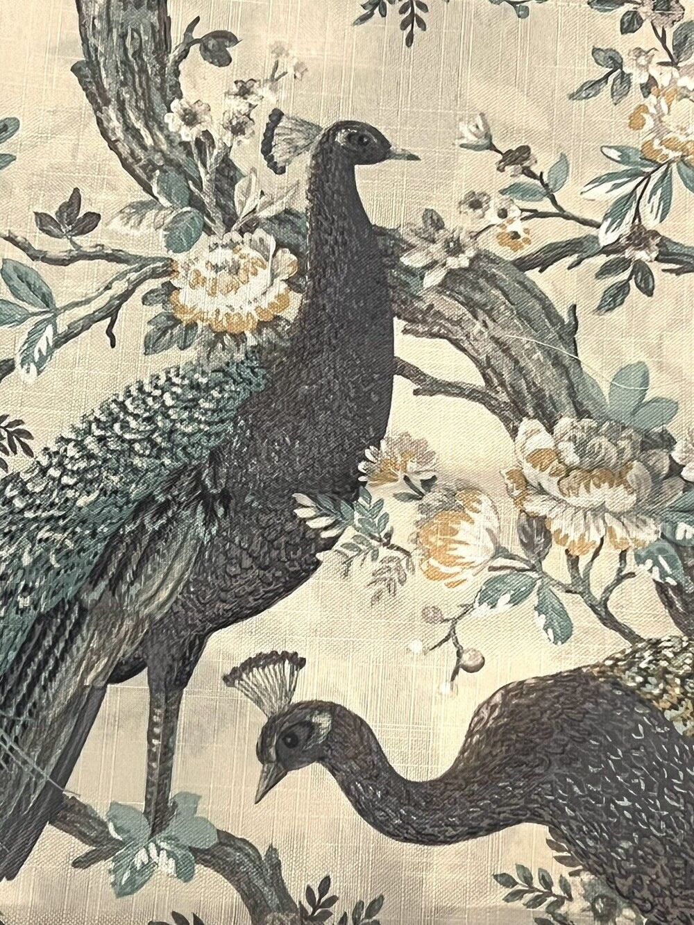 Laura Ashley Belvedere Peacock Curtains 2 Panels TURQUOISE BLUE 38”x 108”